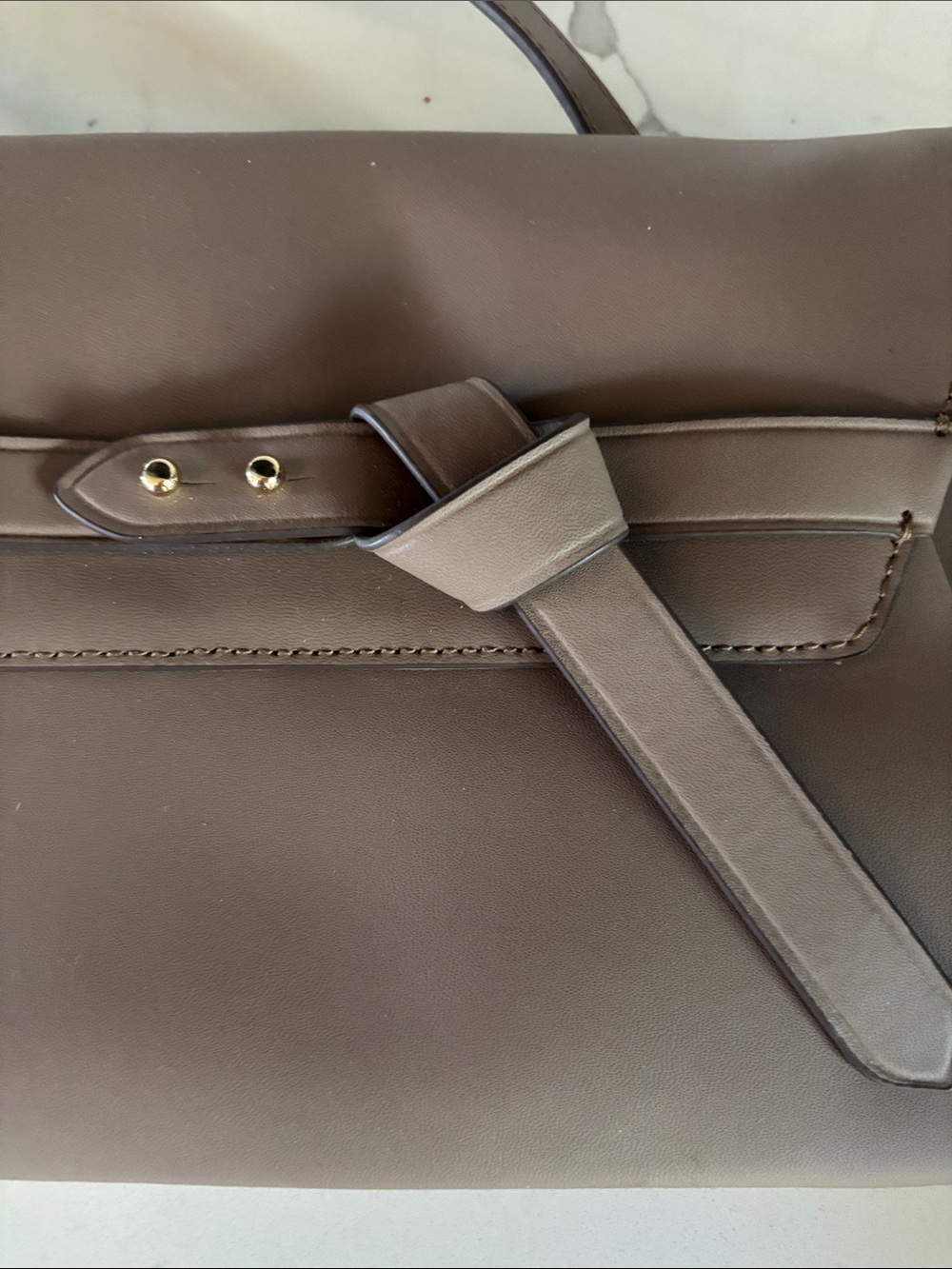 NWT Vince Camuto Taupe/Brown Crossbody Belt-Detail Shoulder Bag/Envelope Clutch - Picture 4 of 9